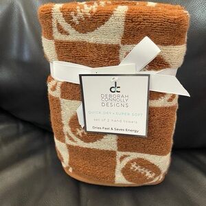DEBORAH CONNOLLY DESIGNS FOOTBALL Hand Towels, Set of 2